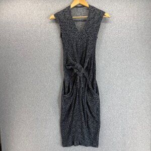 Vena Cava Womens Tank Midi Dress Blue White Ribbed V- Neck Tie Waist Size XS (?)